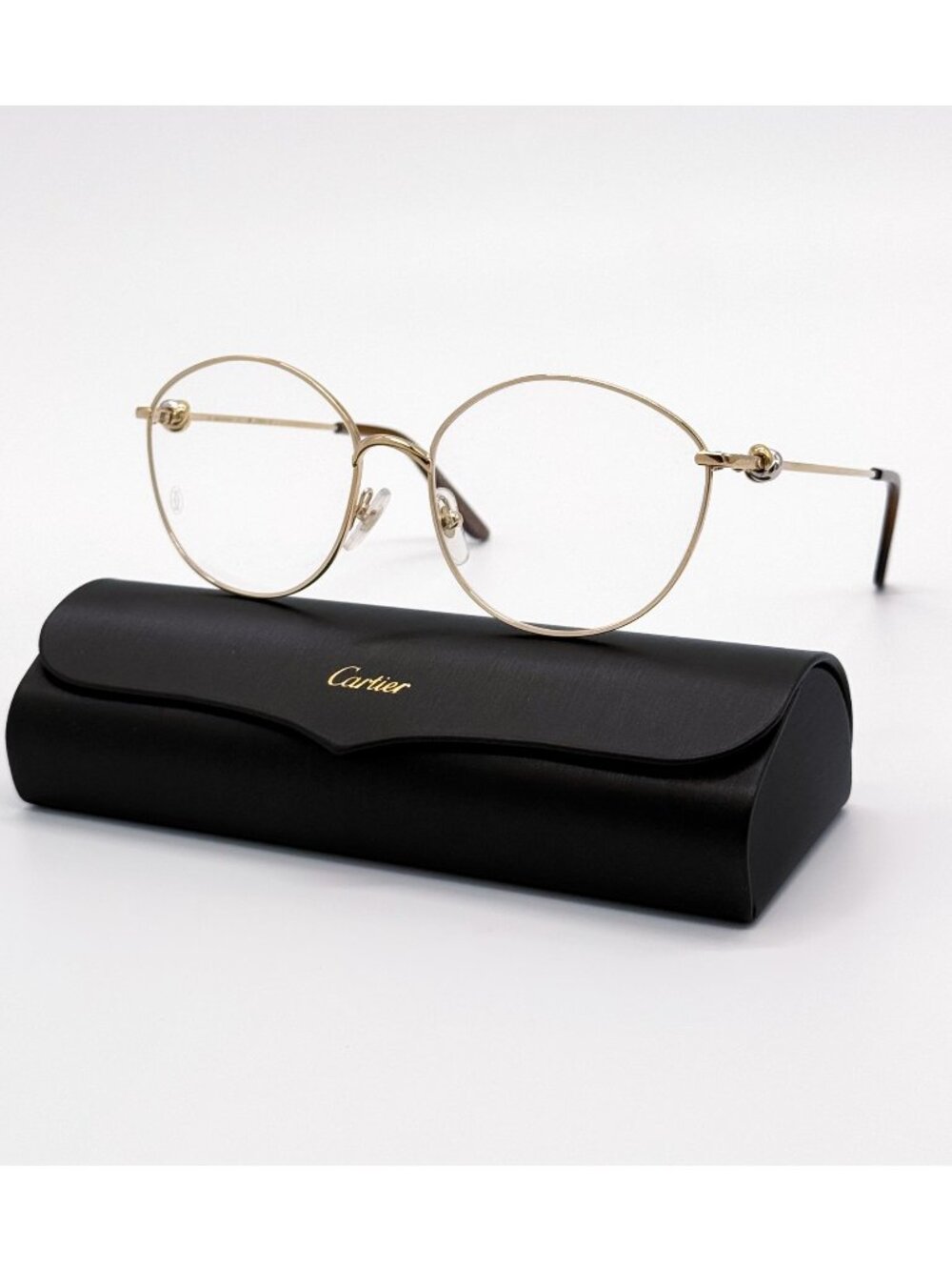 New Cartier CT0375O 001 Gold Women Eyglasses Authentic